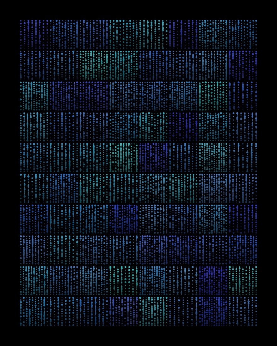 生成輸出 B：綠色調的線性紋理構成。